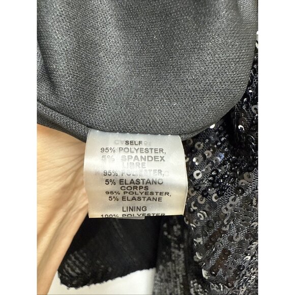 Vince Camuto Size 10 Black Ruffle Sequin Formal Gown Dress Cocktail Wedding NWT￼ - Picture 7 of 8